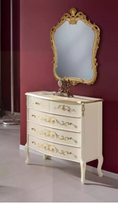 White Classic Living Room Wooden Dresser Console Drawers New Design