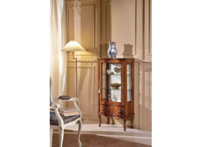 Classic Wooden Glass Cabinet Luxury Living Room Designer Glass Display Furniture