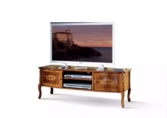 Classic brown TV cabinet, living room lowboard, luxury stand design