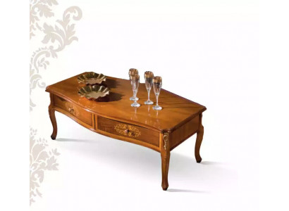 Classic Brown Wood Coffee Table Luxury Design with Drawers New