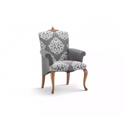 Armchair Living Room Design Elegant Furniture Gray Classic 1-Seater Luxury