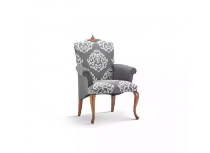 Armchair Living Room Design Elegant Furniture Gray Classic 1-Seater Luxury