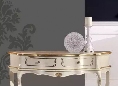 White classic console table bedroom wooden furniture baroque style