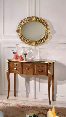 Classic console table brown wooden table living room designer furniture