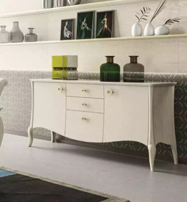 Dining Room Set White Dining Table 4x Chairs Sideboard Elegant Design New 6-piece.