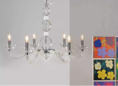 Crystal chandelier pendant ceiling lamps, 6x new lamps