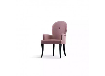 Armchair with armrests, upholstered, solid wood, textile, wooden chair, new