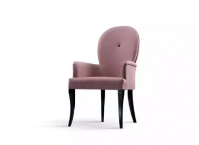 Armchair with armrests, upholstered, solid wood, textile, wooden chair, new