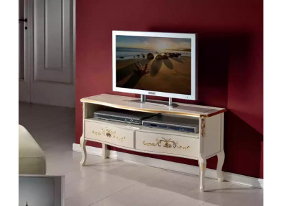 Classic White RTV Cabinet Wooden Furniture Living Room Console Design