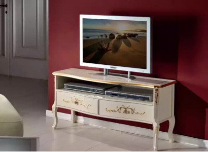 Classic White RTV Cabinet Wooden Furniture Living Room Console Design