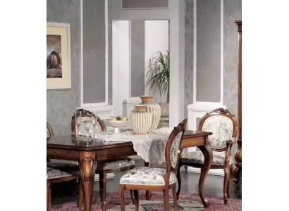 Dining room furniture, solid wood dining table, 4x chairs with armrests furniture