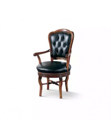 Office chair wood executive chair Chesterfield Italian furniture black swivel