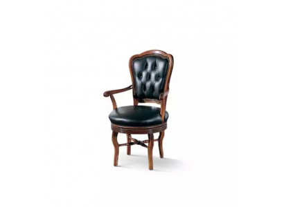 Office chair wood executive chair Chesterfield Italian furniture black swivel
