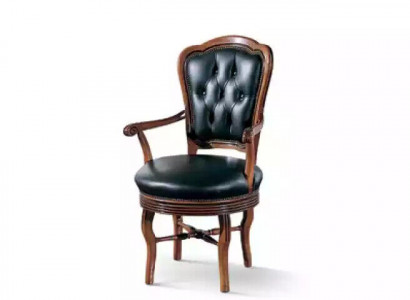 Office chair wood executive chair Chesterfield Italian furniture black swivel