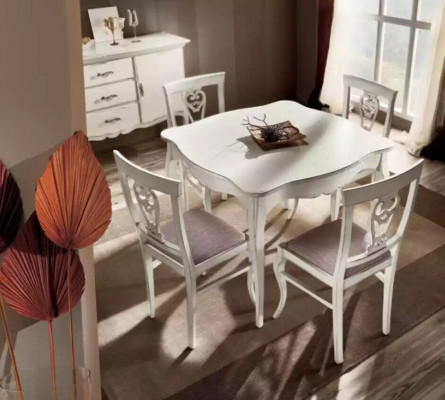 Luxury square wooden dining table, white furniture tables new