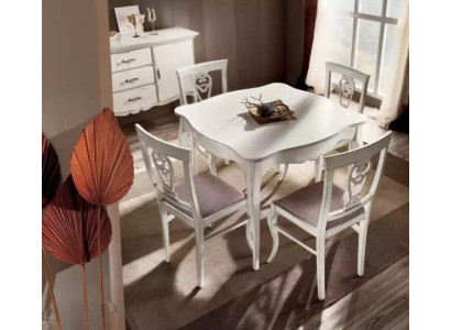 Luxury square wooden dining table, white furniture tables new