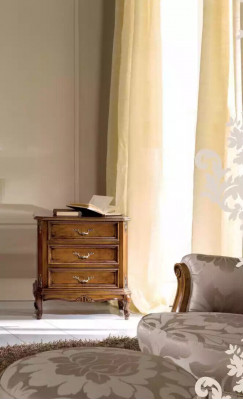Classic brown nightstand with drawers storage table bedroom furniture