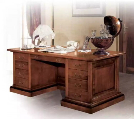 Brown solid wood desk classic office furniture study table
