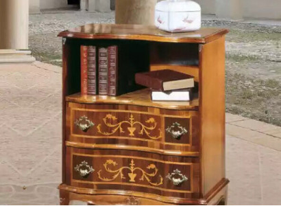 Classic brown chest of drawers 2 drawers luxury wooden furniture living room new