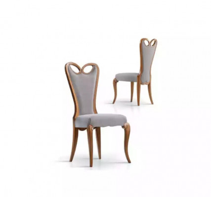 Chair Without Armrest Dining Room Brown Design Textile Luxury Dining Chair