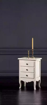 Luxury nightstand console side table wood furniture bedroom white new