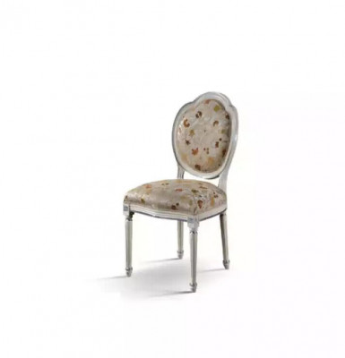 Chair Brown Design Living Room Dining Room Wood Upholstered without Armrest New