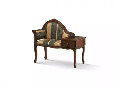 Classic Brown Bank Bench Luxury Seating Furniture Fabric Textile New Seat