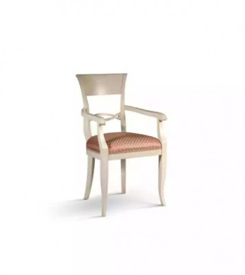 Chair with Armrest Brown Design Living Room Upholstered Dining Room Wood New