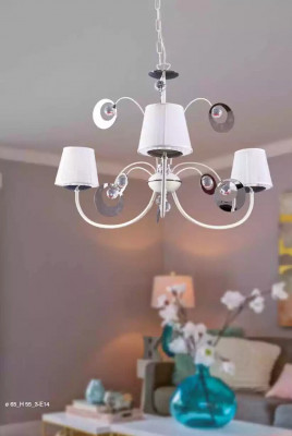 Luxurious 3x Lamp Chandelier Ceiling Light Art Deco White New