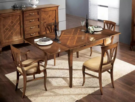 Chair without armrest dining chair wood dining room brown classic design