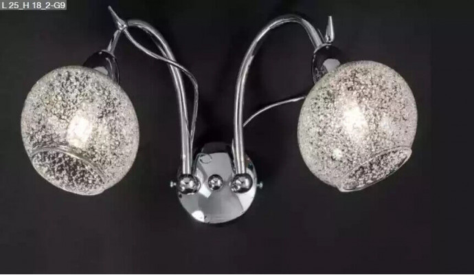 Luxurious wall lamp grey 2x round shape lamps decor