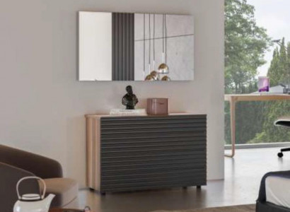 Makeup Table Natural Walnut - Matt Jute Mirror Bedroom Modern