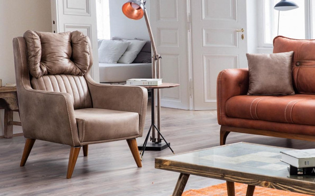 Country-style armchair wingback chair relax TV single sofa couch