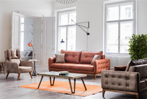 Country-style armchair wingback chair relax TV single sofa couch