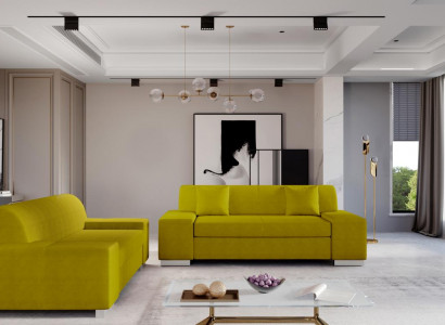 Sofa set 3+2 seater sets living landscape sofas couches upholstery yellow new
