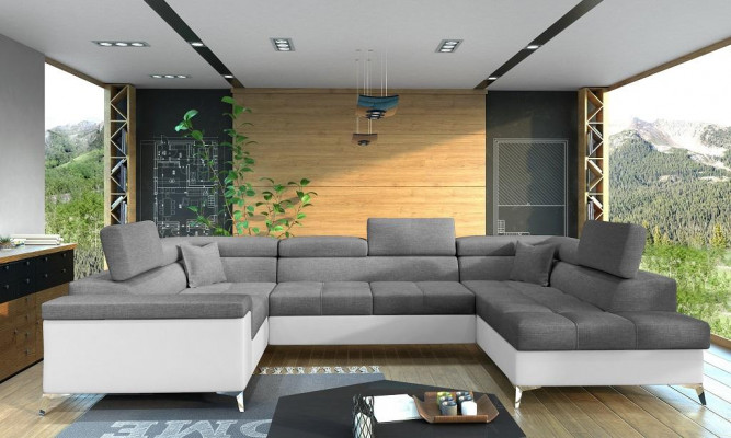 U-shaped corner sofa fabric seating suite designer living landscape textile couch sofa new