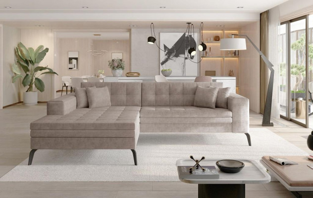 Design living landscape L-shaped corner sofa couch upholstery fabric suite sofa corner new