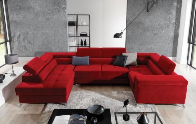 U-shaped corner sofa fabric seating suite designer living landscape textile couch sofa new