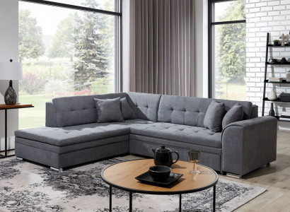 L-shaped designer living area sofa couch upholstered seating set textile
