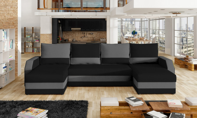 Corner fabric sectional U-shaped sofa couch design upholstered textile modern textile