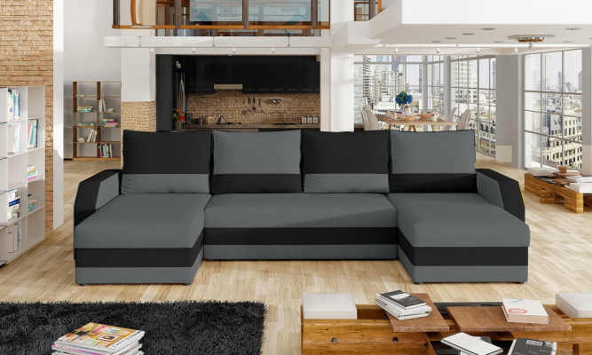 Corner fabric sectional U-shaped sofa couch design upholstered textile modern textile