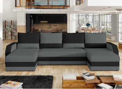 Corner fabric sectional U-shaped sofa couch design upholstered textile modern textile