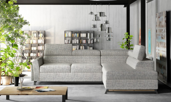 Designer sofa couch corner sofa textile upholstery suite living landscape L-shape fabric