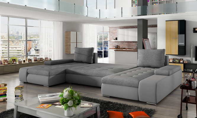 XXL Big Sleeper Sofa Relax Living Room Corner Sofa Set Upholstered Couch Corner Set