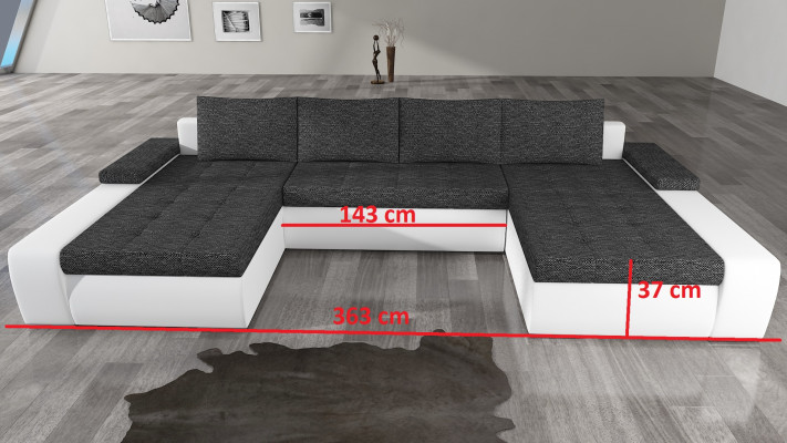 XXL Big Sleeper Sofa Relax Living Room Corner Sofa Set Upholstered Couch Corner Set