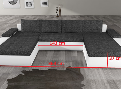 XXL Big Sleeper Sofa Relax Living Room Corner Sofa Set Upholstered Couch Corner Set