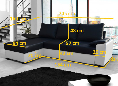 Design corner sofa sofa bed bed function couch leather upholstery fabric sofas