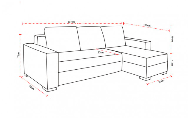 Design corner sofa Newark with bed function couch leather fabric sofas sleep sofa.