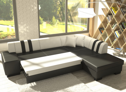 Classic Design Corner Sofa Porto II Bed Function Couch Textile Sofas Sleep Sofa