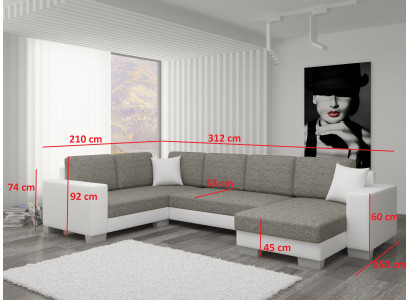 Living room sectional corner sofa couch upholstery fabric corner textile fabric suite new.